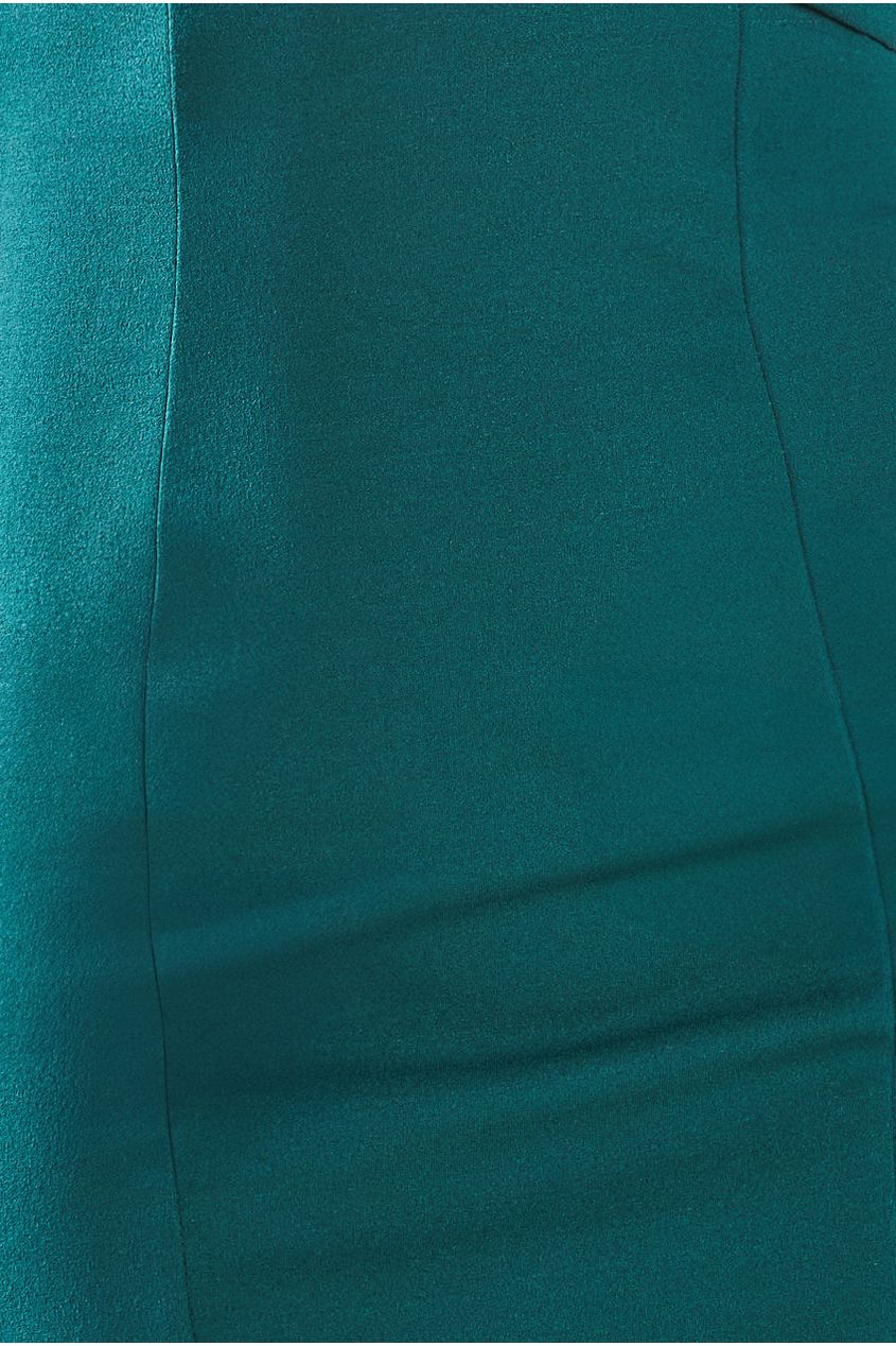 Goddiva One Shoulder Fan Maxi Dress - Emerald Green