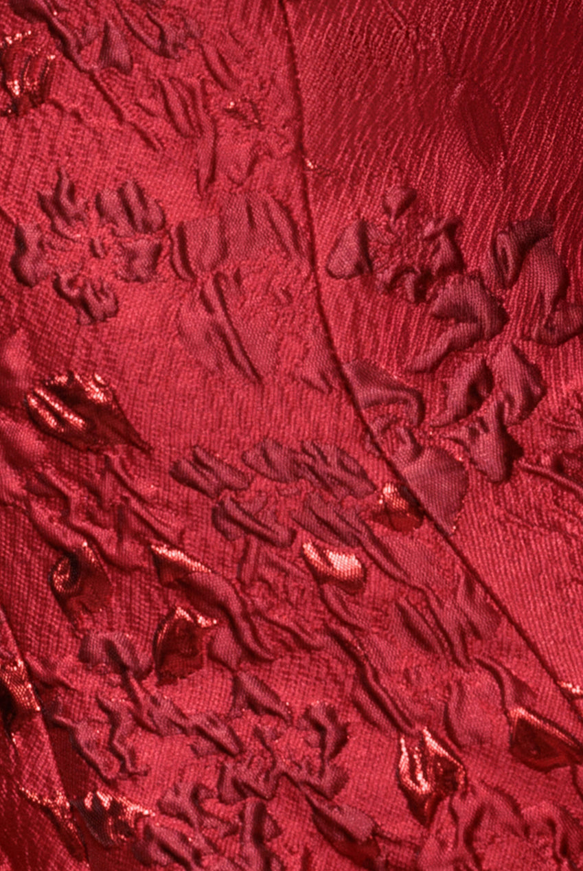 Goddiva Jacquard Sleeveless A-line Mini Dress - Red