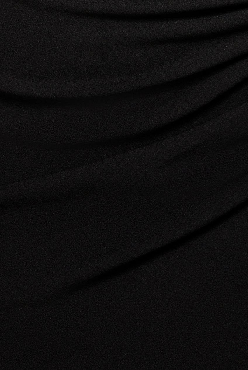 Goddiva One Shoulder Satin Band Maxi Dress - Black