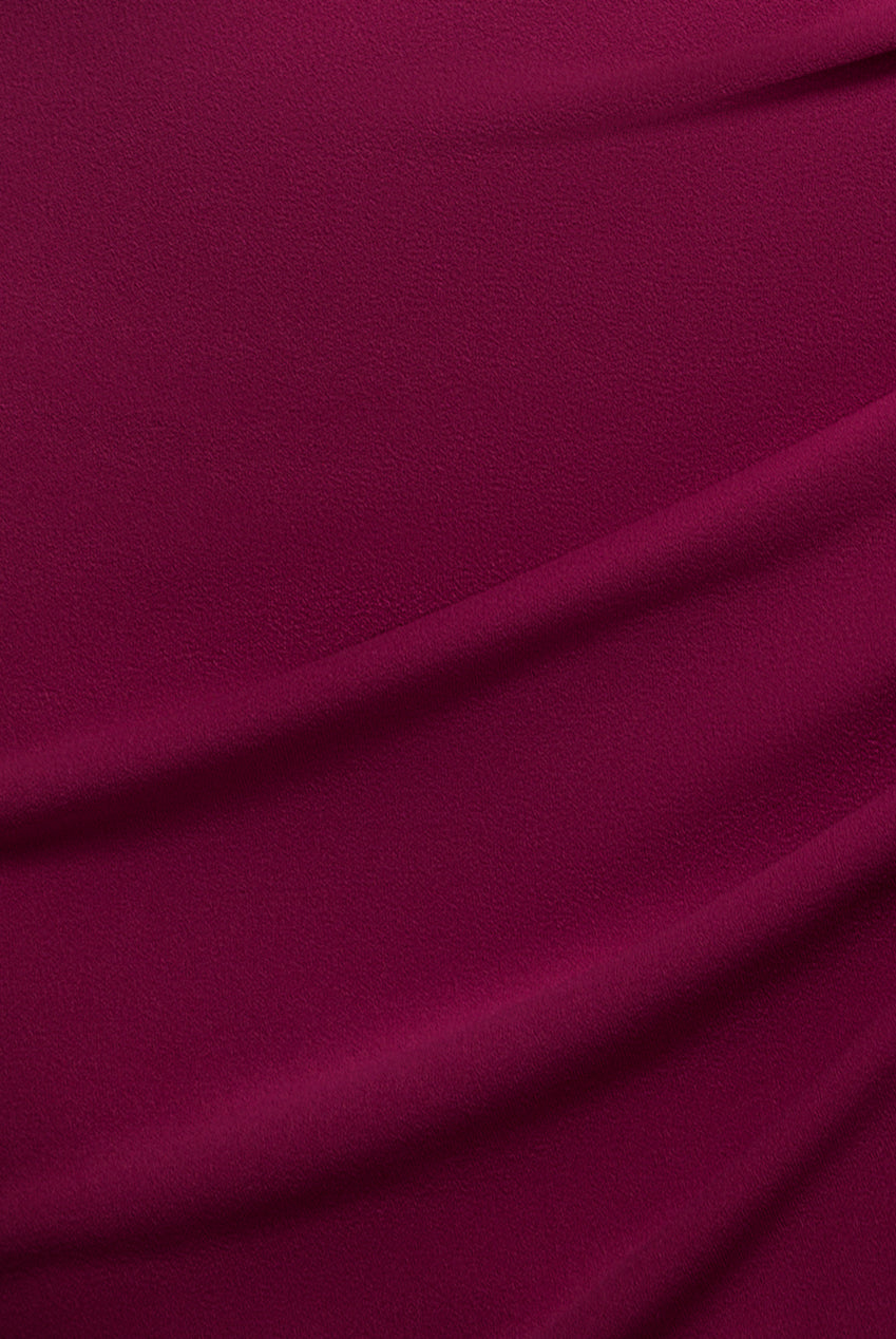 Goddiva One Shoulder Satin Band Maxi Dress - Burgundy