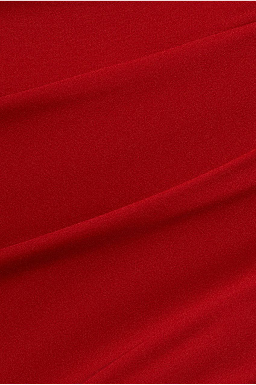 Goddiva Satin & Scuba Off The Shoulder Maxi Dress - Red