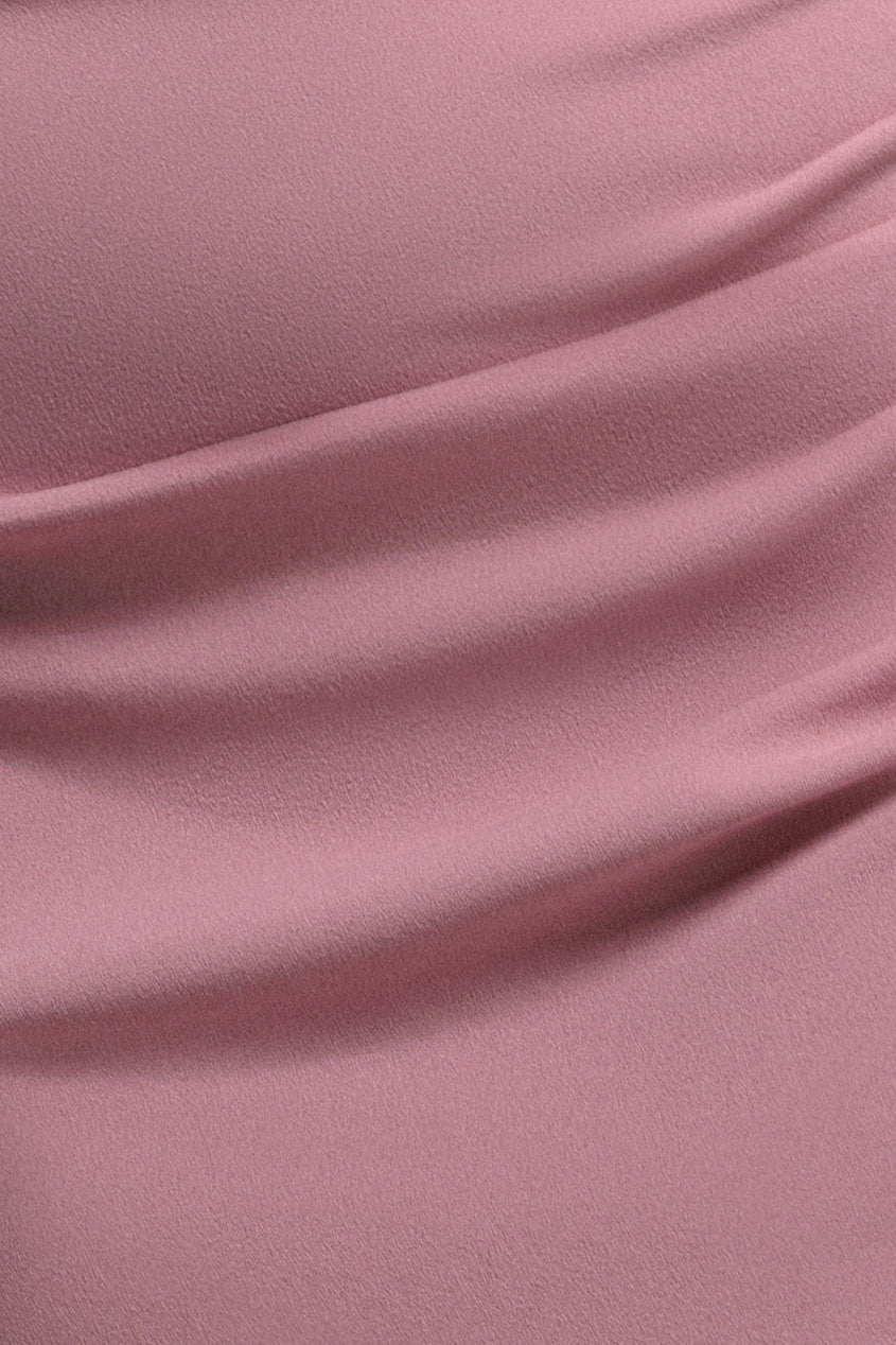 Goddiva One Shoulder Satin Band Bodycon Midi Dress - Rose Pink
