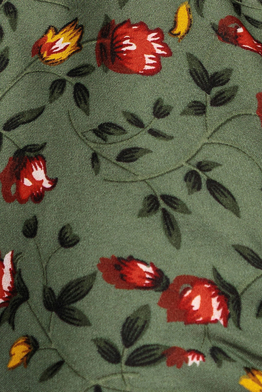 City Goddess Floral Print Shirt Dress - Sage Green