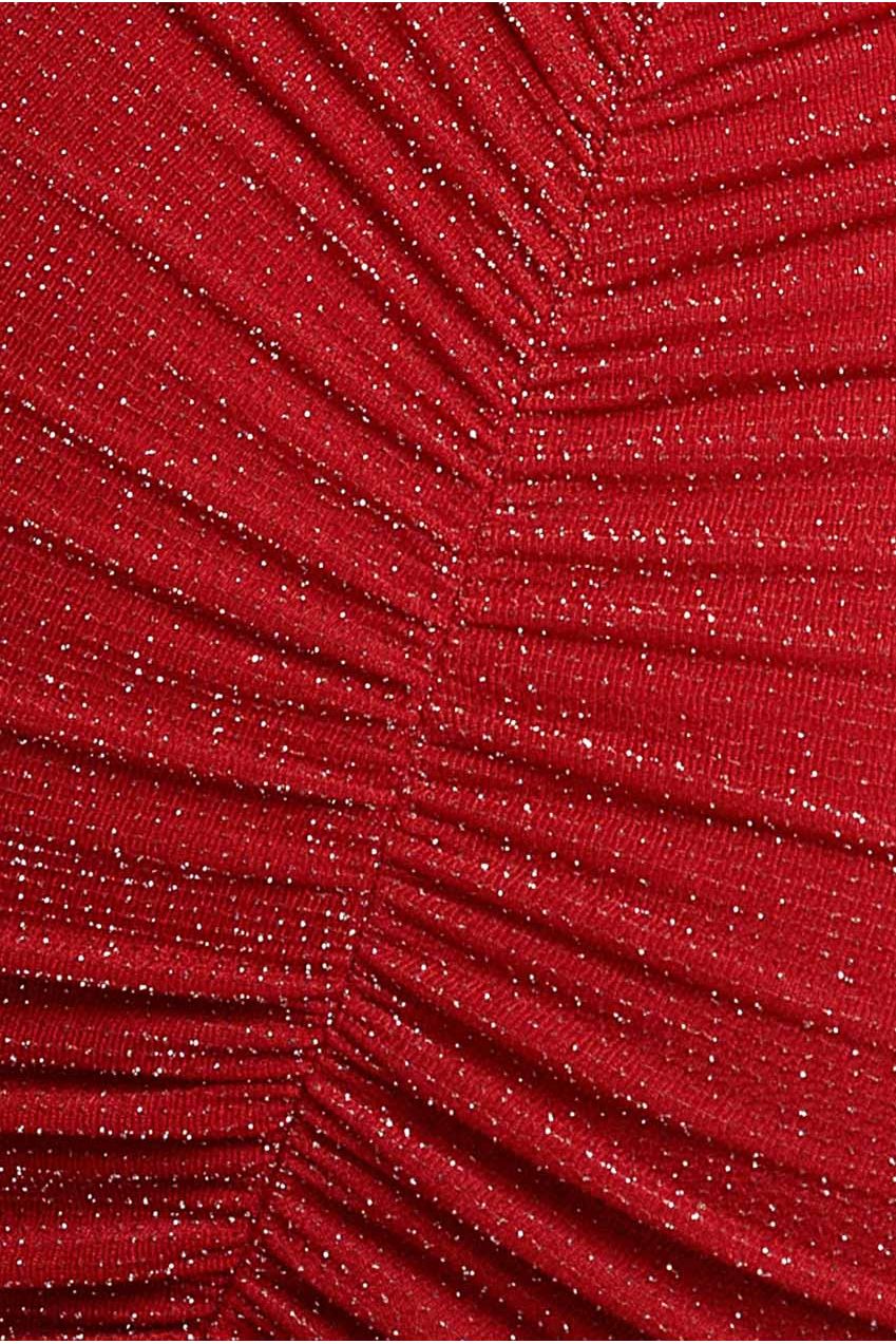 Goddiva Cut Out Long Sleeve Bodycon Mini Dress - Red