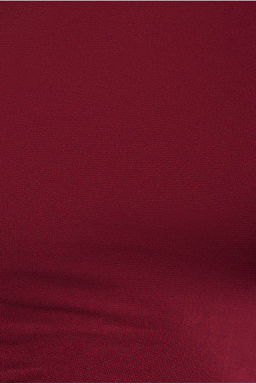 Goddiva Asymmetrical Neck Ruched Midi Dress - Wine