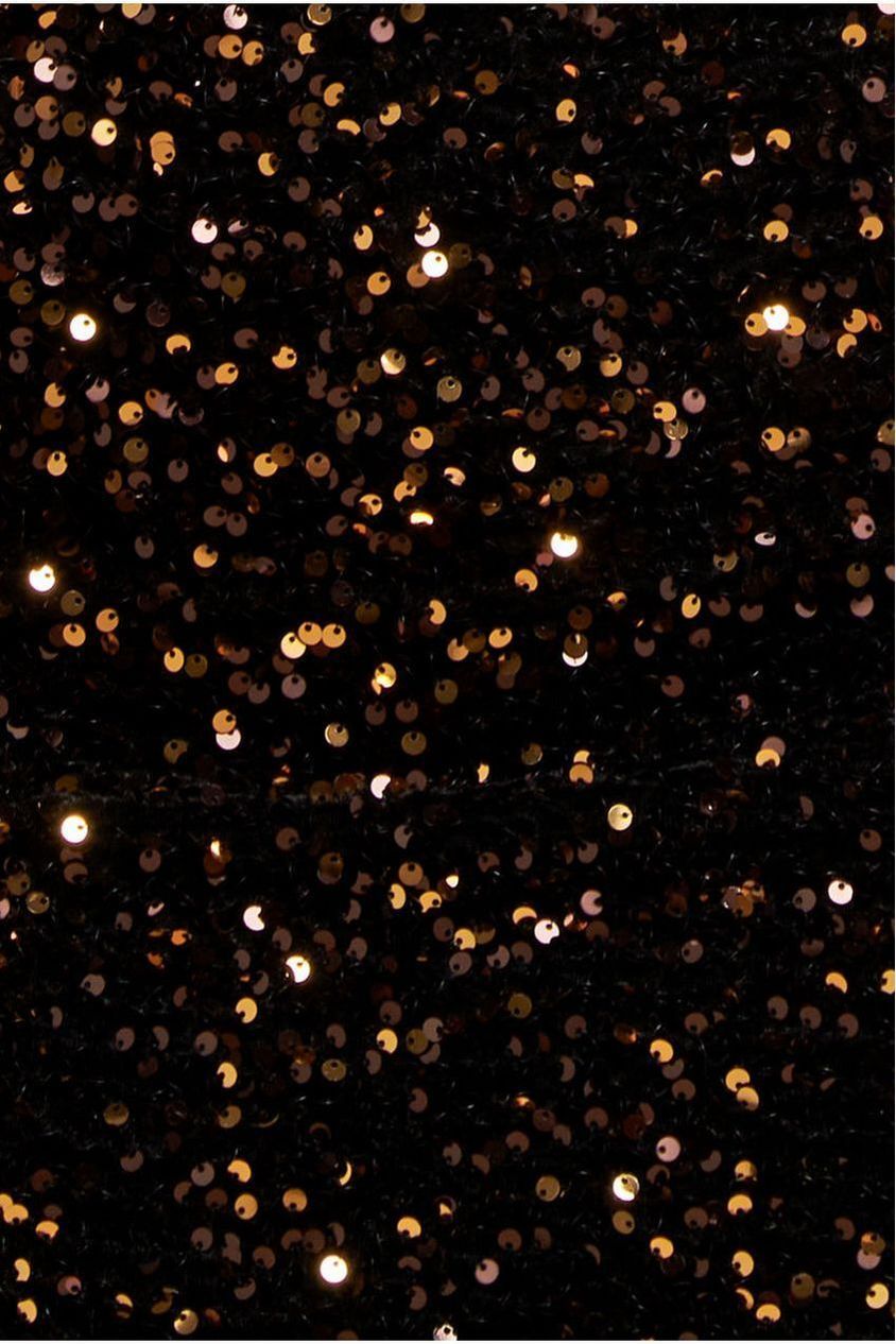 Goddiva Multi Sequin & Velvet Bardot Midi Dress - Gold