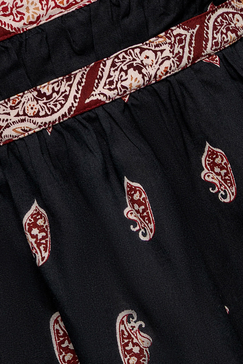 City Goddess Halter Neck Printed Midi Dress - Black