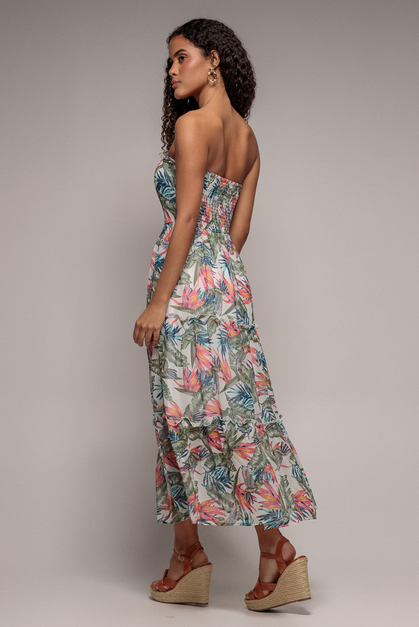 City Goddess Bandeau Printed Maxi - Jungle Print
