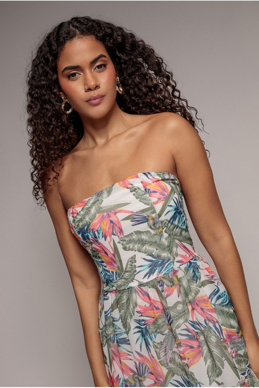 City Goddess Bandeau Printed Maxi - Jungle Print