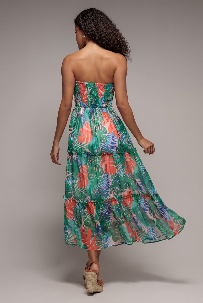 City Goddess Boobtube Printed Maxi - Jungle Print
