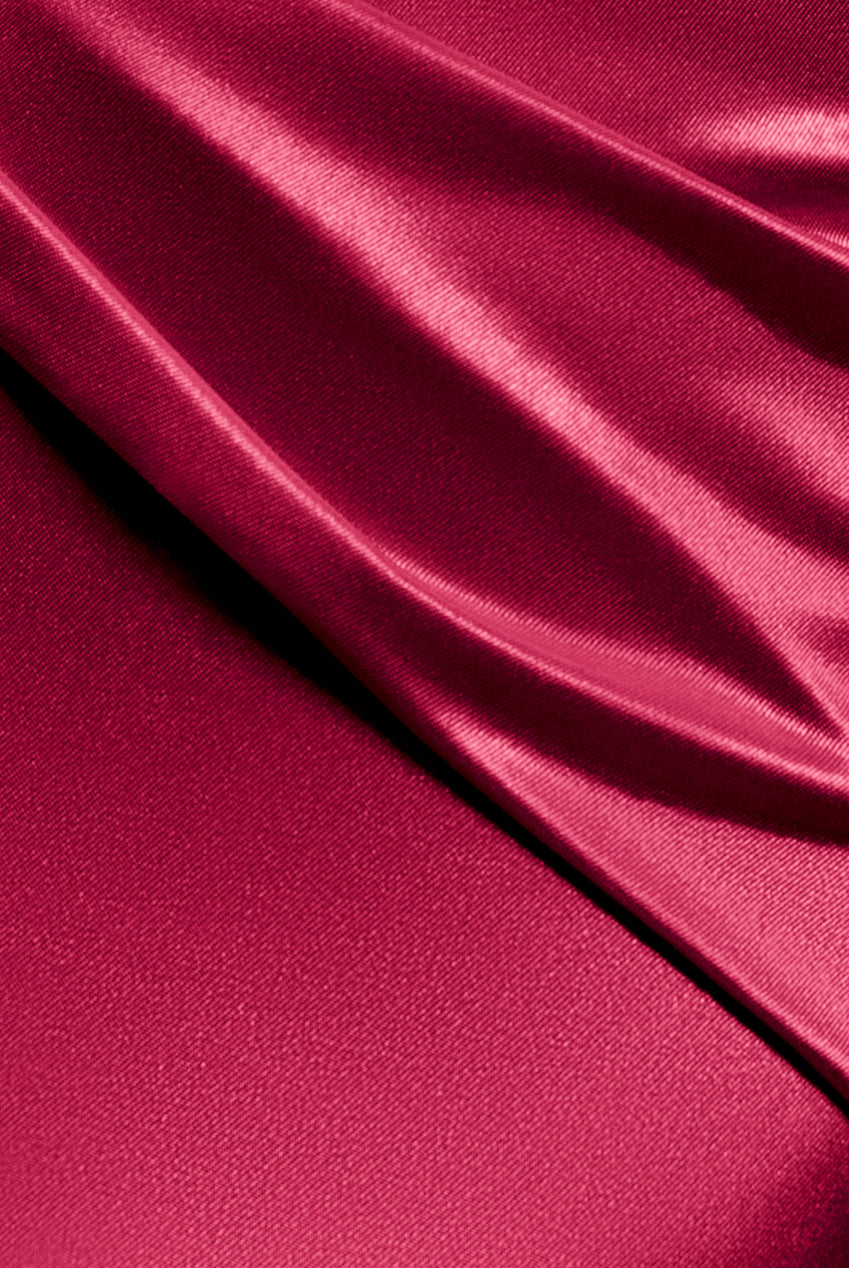 Goddiva Satin Off The Shoulder Maxi Dress - Wine