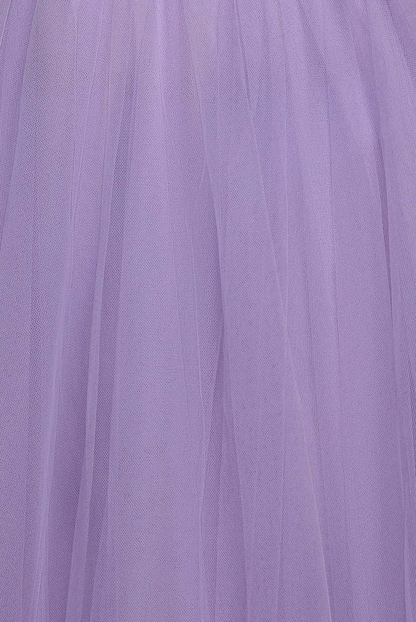 Goddiva Embroidered Mesh Maxi Dress - Lilac