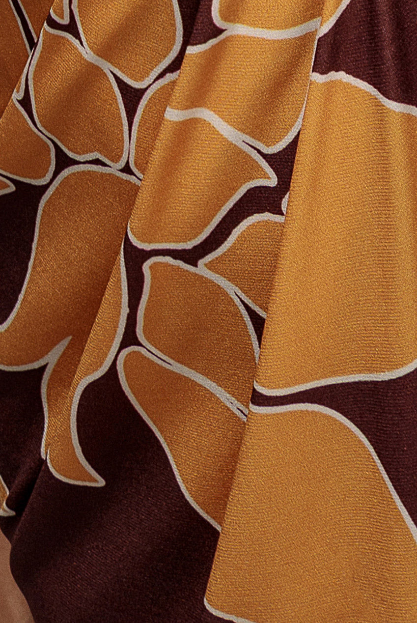 Goddiva Printed Crossover Maxi Dress - Brown