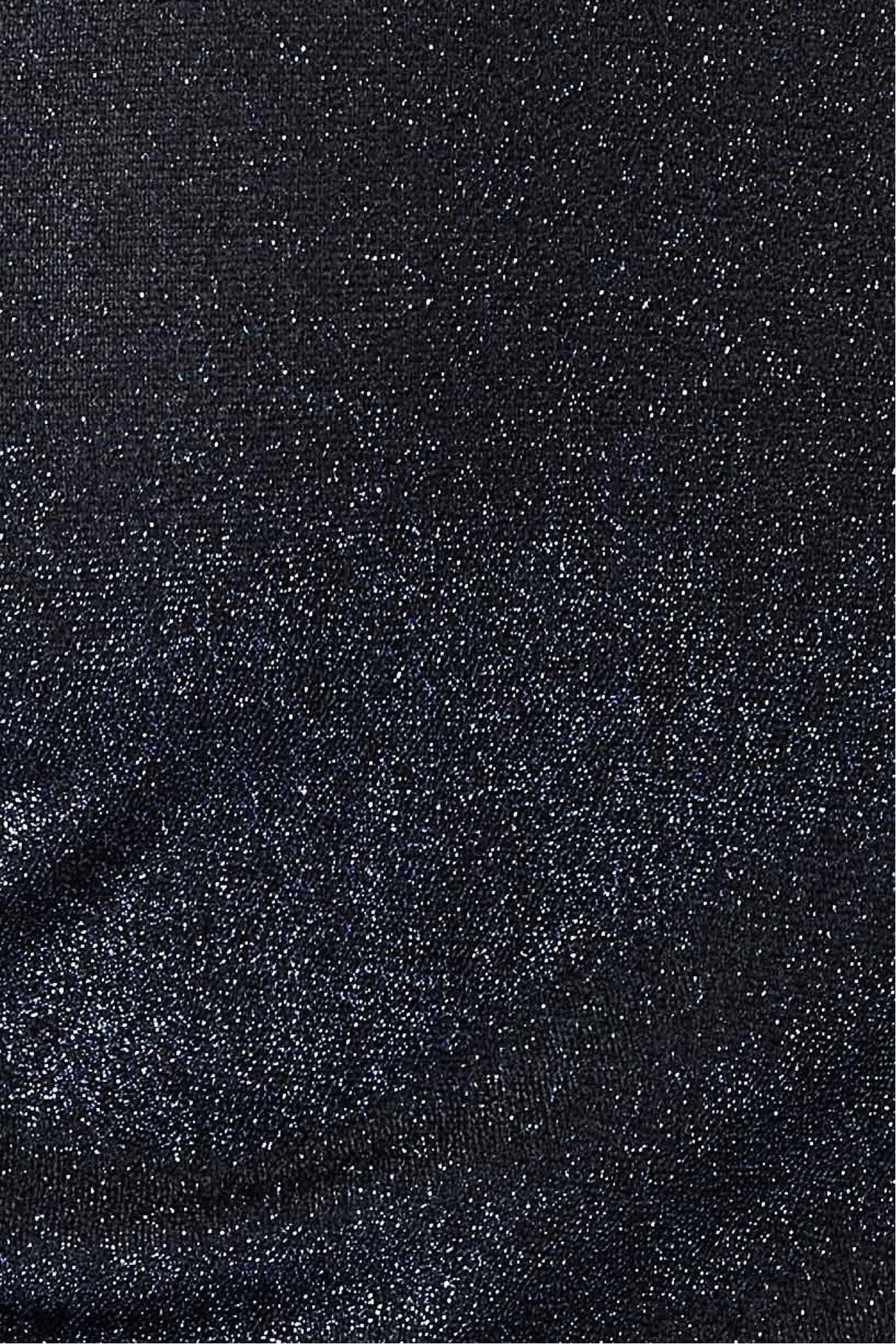 Goddiva Cold Shoulder Lurex Maxi With Thigh Split - Navy