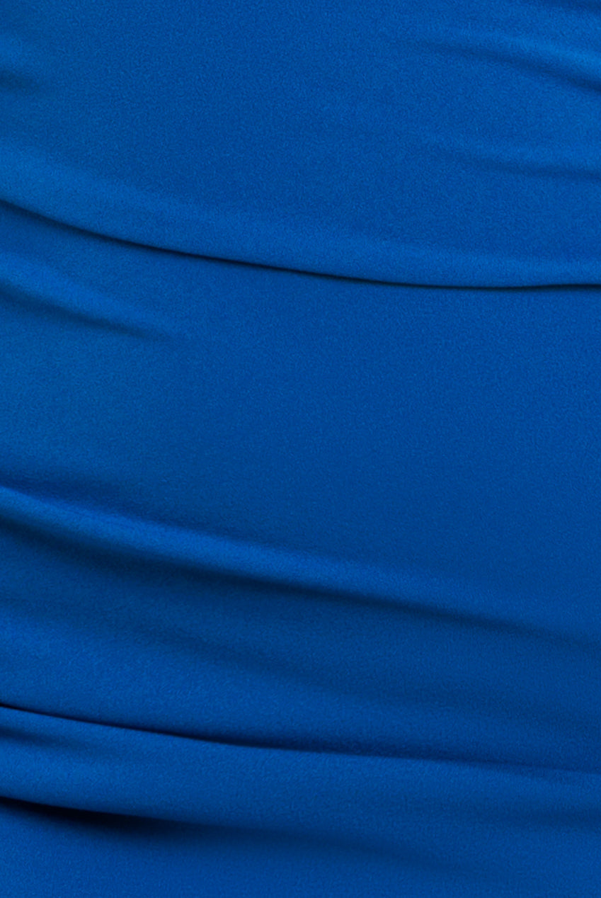 Goddiva One Shoulder Scuba Midi Dress - Royal Blue