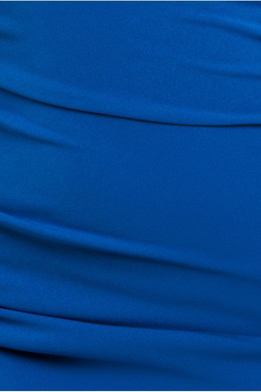 Goddiva One Shoulder Scuba Midi Dress - Royal Blue