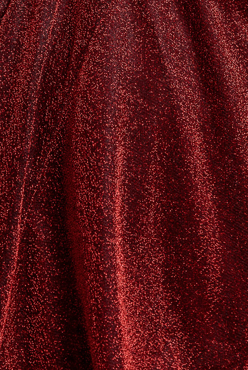 Goddiva Off The Shoulder Lurex High Low Dress - Red