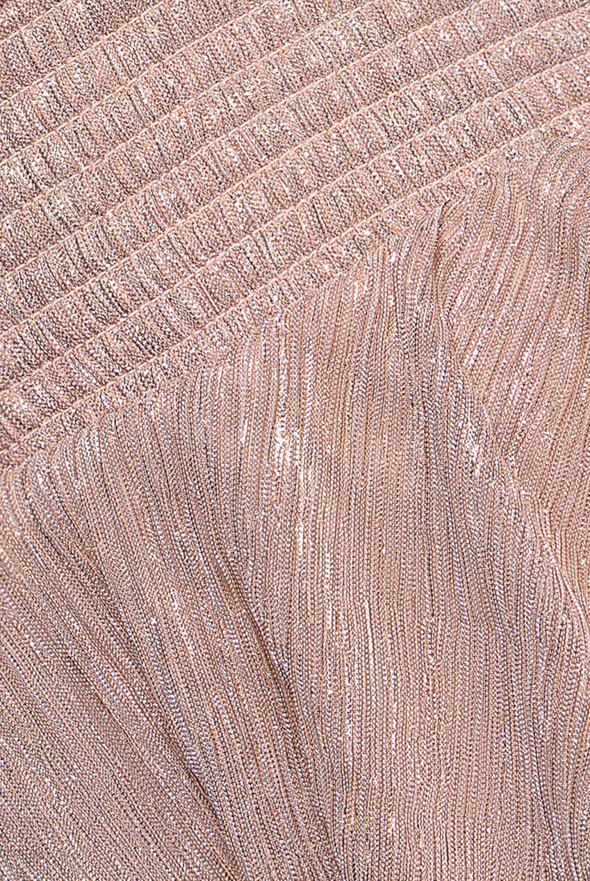 Goddiva Crinkle Lurex High Low Layered Midi Dress - Blush
