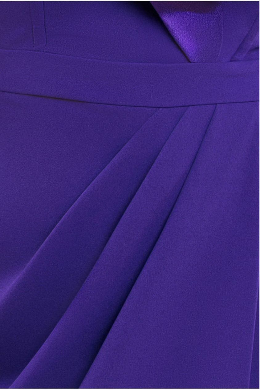 Goddiva Satin & Scuba Maxi With Thigh Split - Purple