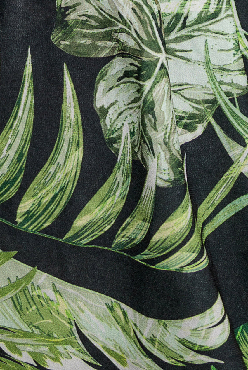 Goddiva Tropical Print Midi With Batwing Sleeves - Green