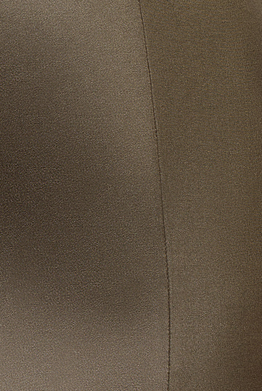 Goddiva Faux Leather Cut Out Maxi Dress - Khaki
