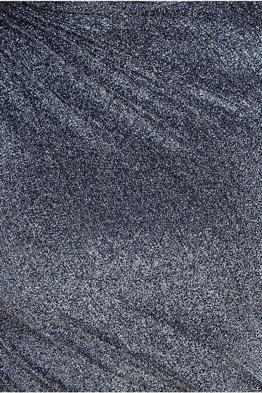 Goddiva Open Back One Sleeve Lurex Midi - Silver