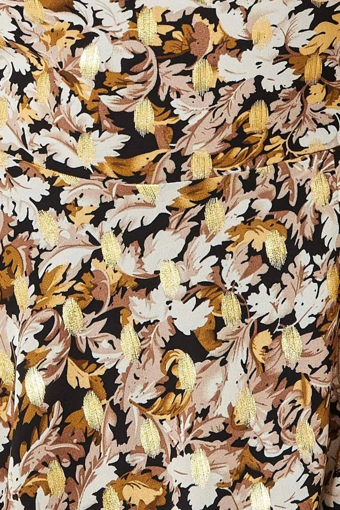 Goddiva Leaf Print Shirred Back Midi Dress - Leaf Print
