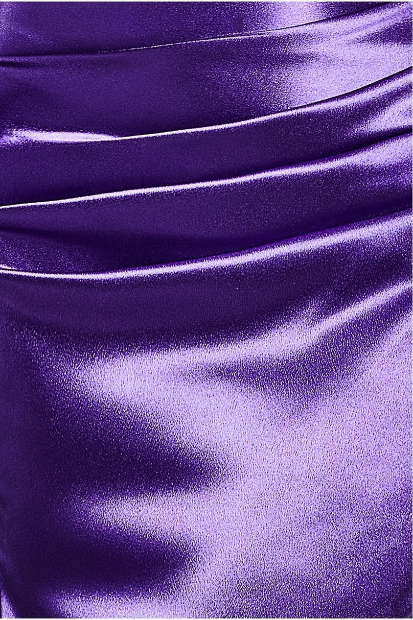 Goddiva Satin Bandeau Maxi Dress - Purple