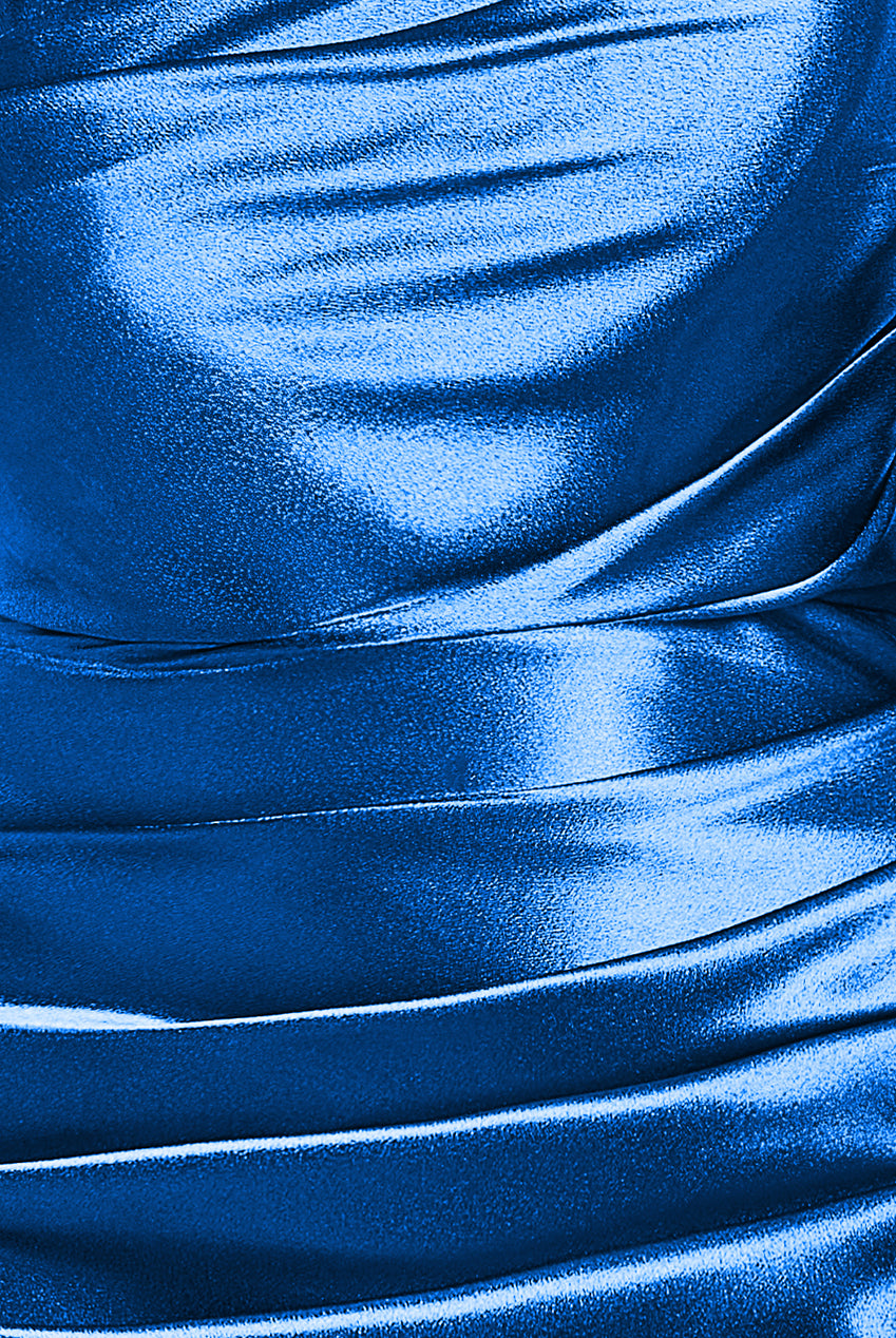 Goddiva Satin Bandeau Maxi Dress - Royal Blue