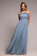 Goddiva Bridesmaids Chiffon Maxi Dress - Blue