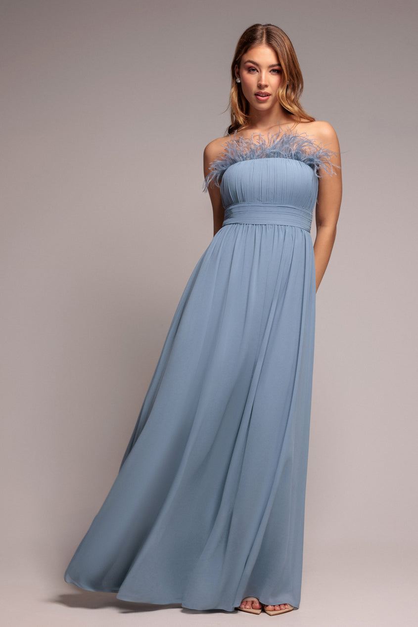 Goddiva Bridesmaids Chiffon Maxi Dress