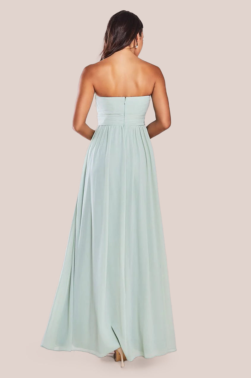 Goddiva Bridesmaids Chiffon Maxi Dress - Sage Green