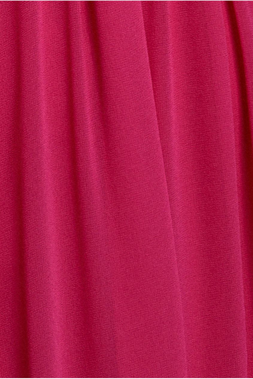 Goddiva Chiffon Off The Shoulder Maxi With Cape Sleeves  - Hot Pink