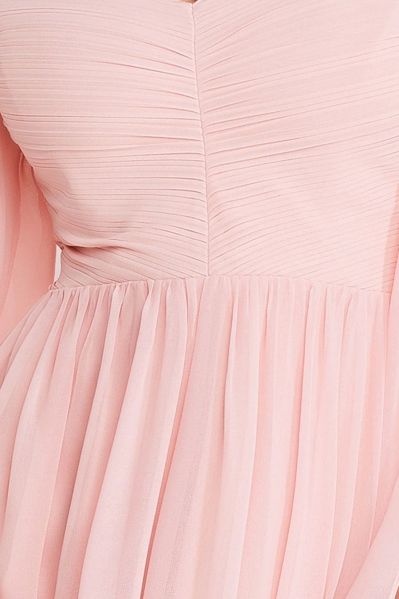 Goddiva Chiffon Off The Shoulder Maxi With Cape Sleeves  - Blush