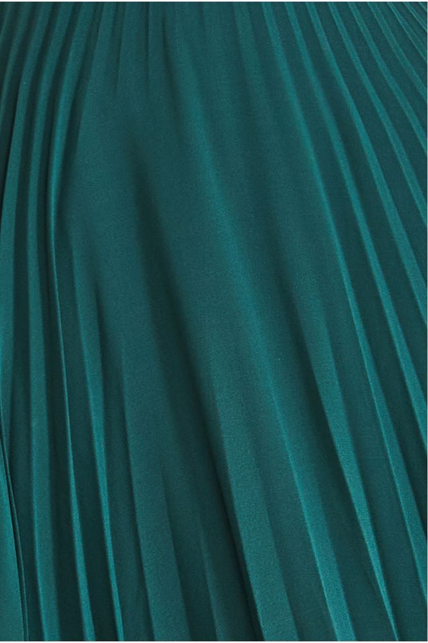 Goddiva Crochet & Pleated Top Midi - Emerald