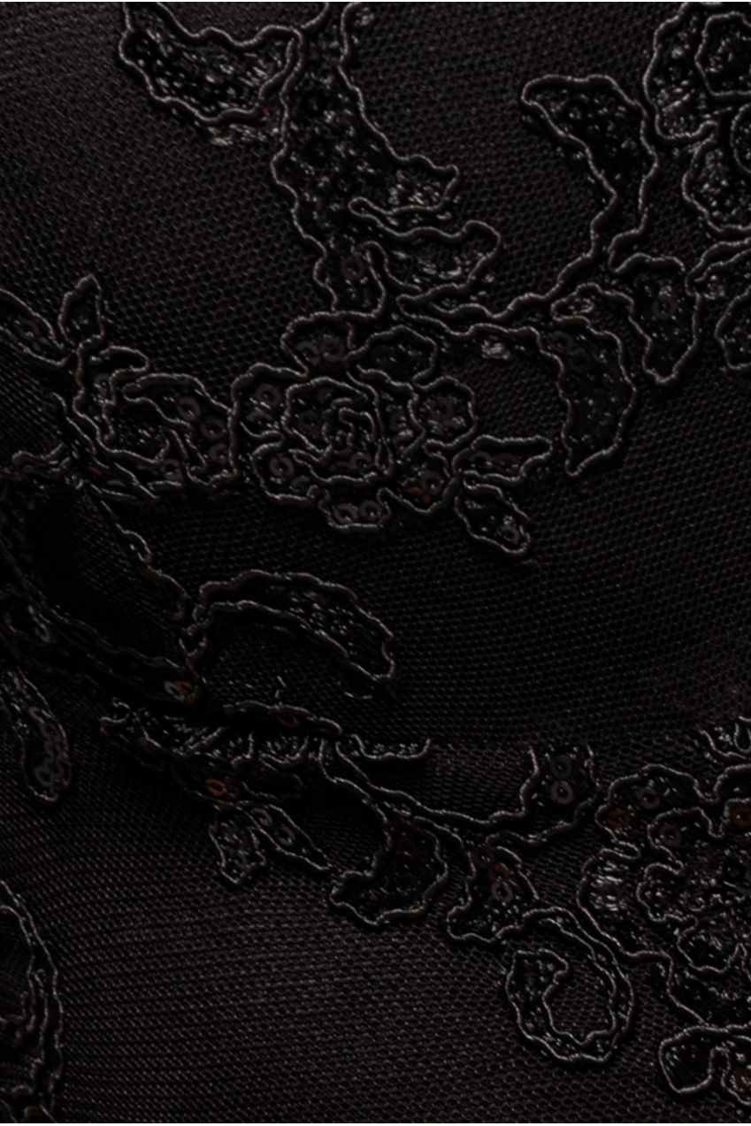 Goddiva Scalloped Lace Maxi Dress - Black