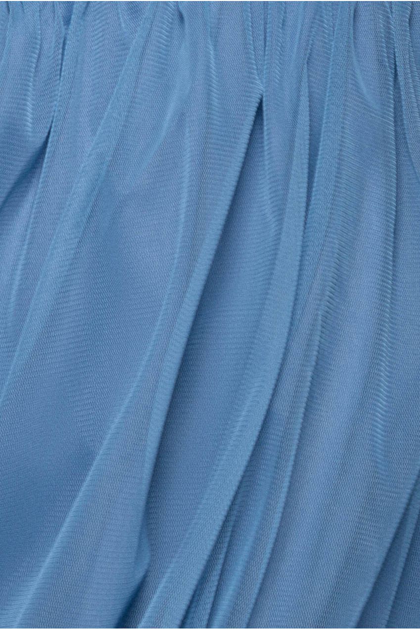 Goddiva Halter Neck Mesh Tie Maxi Dress - Dusty Blue