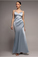 Goddiva Cowl Back Satin Maxi Dress - Blue