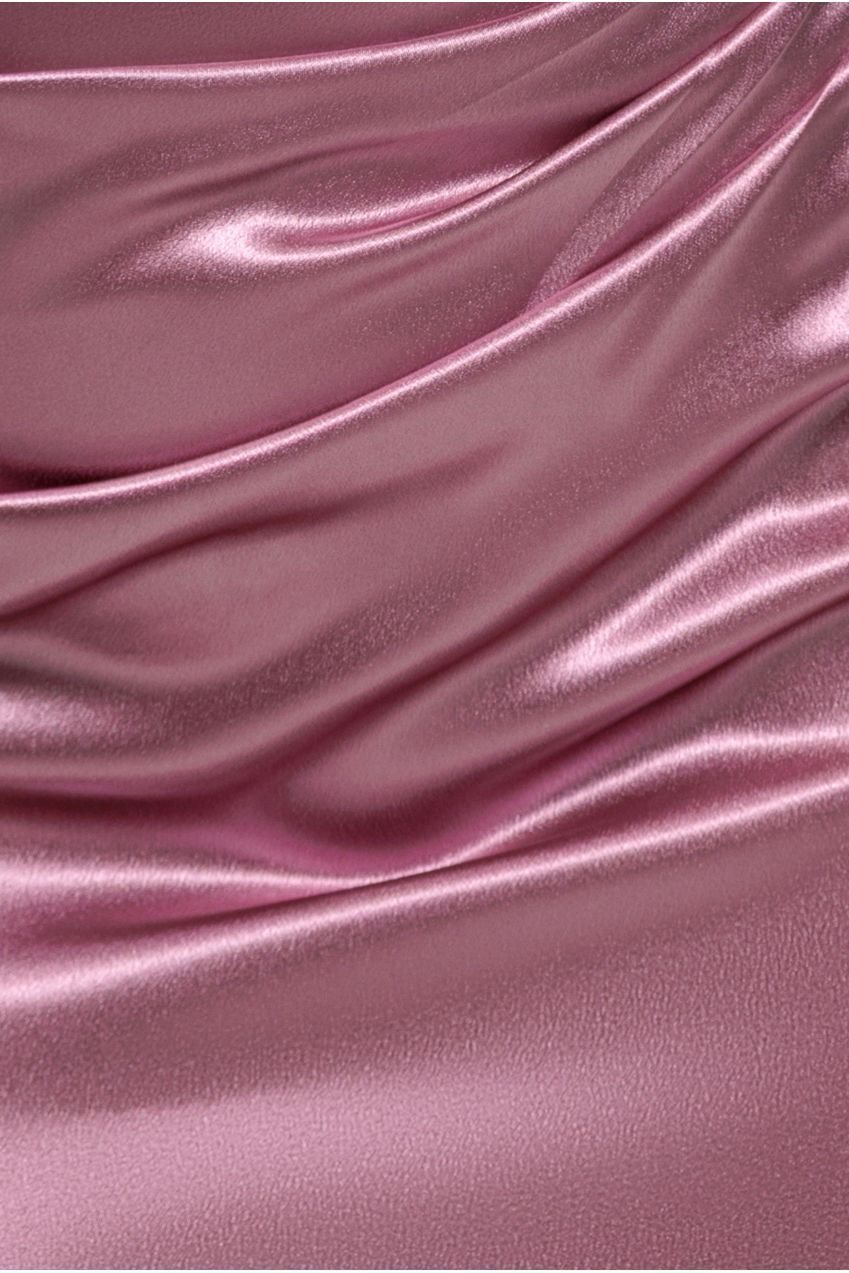 Goddiva Off Shoulder Satin Maxi With V Neck - Rosepink