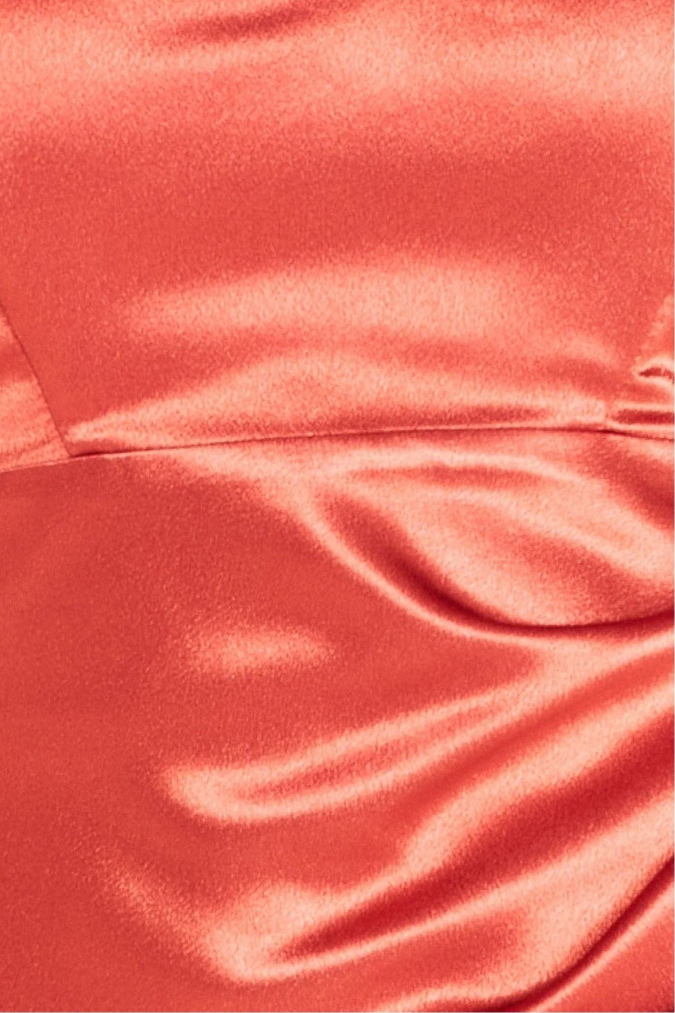 Goddiva Off Shoulder Satin Maxi With V Neck - Burntorange