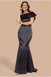 Goddiva Satin Flutter Sleeve Mermaid Maxi - Black