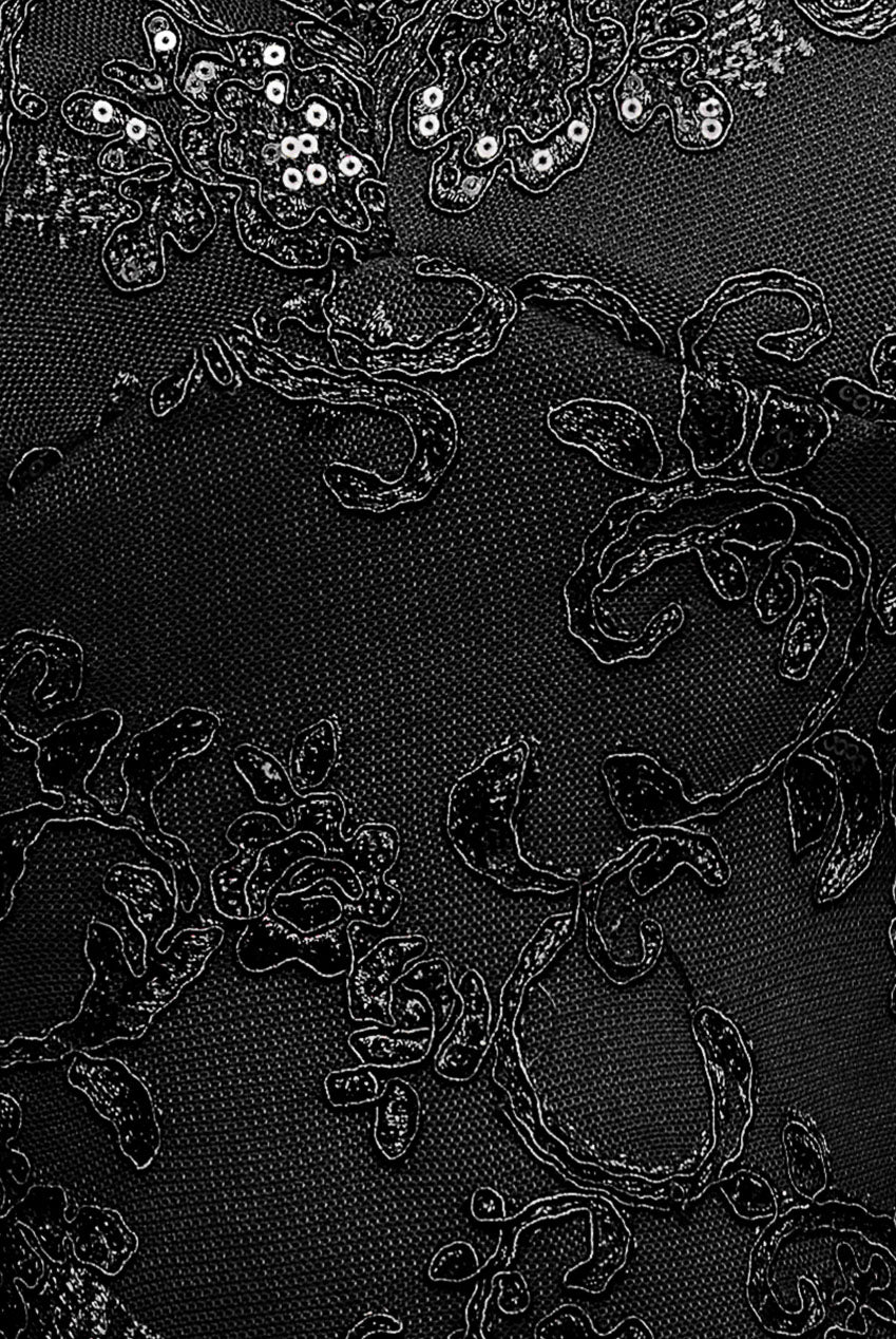 Goddiva Plus Scallop Lace Midi Dress - Black
