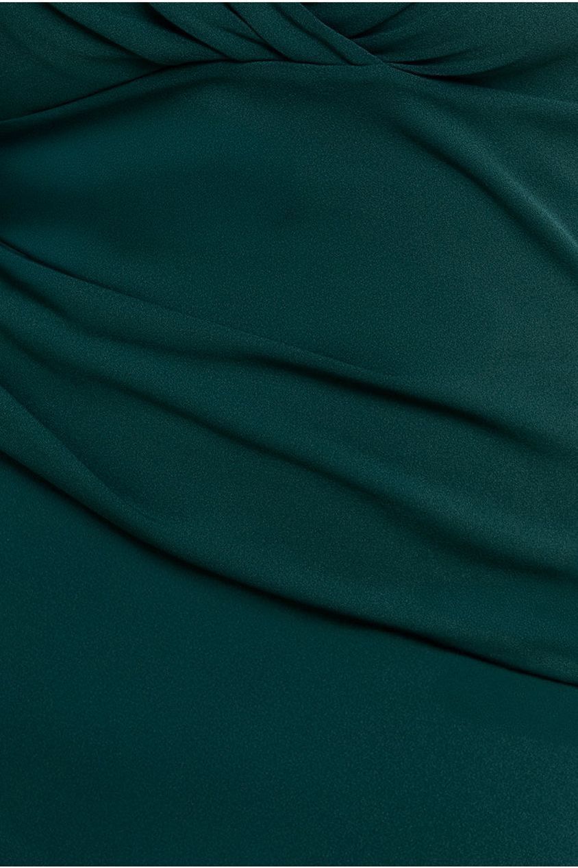 Goddiva Plus Three-Quarter Faux Wrap Neck Maxi Dress - Emerald Green