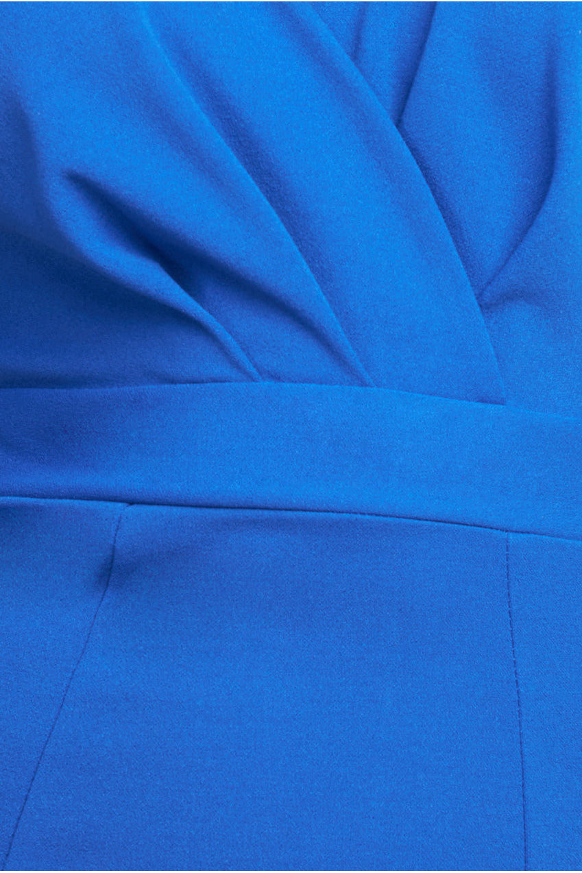 Goddiva Flared Sleeve Front Wrap Maxi Dress - Royal Blue