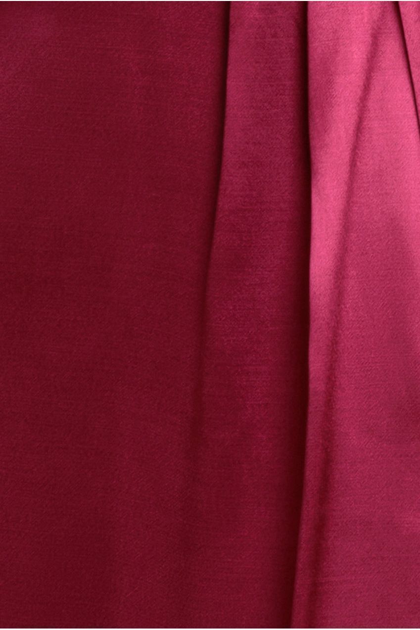 Goddiva Satin Viscose Front Wrap Midaxi Dress - Burgundy