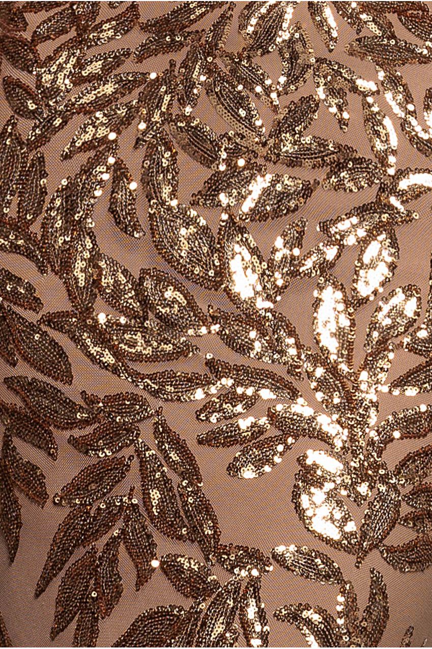 Goddiva Cross Back Diamante Strap Sequin Maxi - Gold