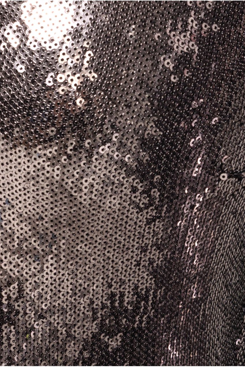 Goddiva Liquid Sequin Corsage Maxi - Silver