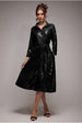 Goddiva Sequin Skater Shirt Dress - Black