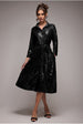 Goddiva Sequin Skater Shirt Dress - Black