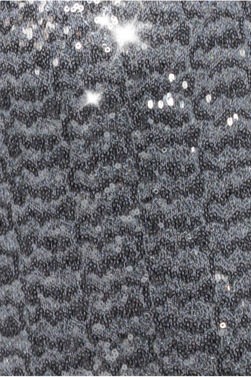 Goddiva Sequin Skater Shirt Dress - Silver